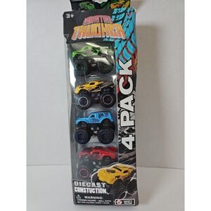 Mega Machines Truck Diecast Mini Monster‎ Throttle Collectible Multicolor 4 Pack